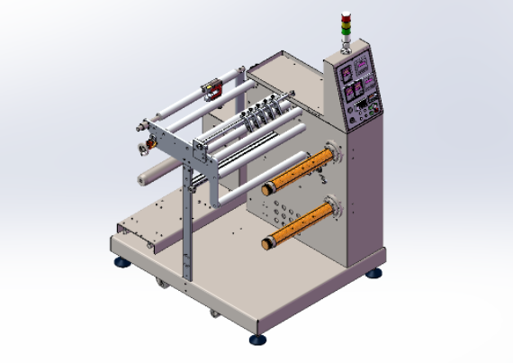 opwikkel-, snij- en snijmachine.